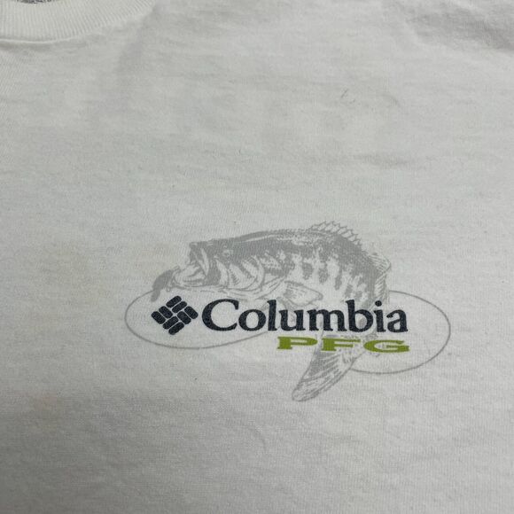 Columbia PFG Graphic T-Shirt Mens XL White Crew Neck Short Sleeve Cotton Tee Top - Picture 4 of 13